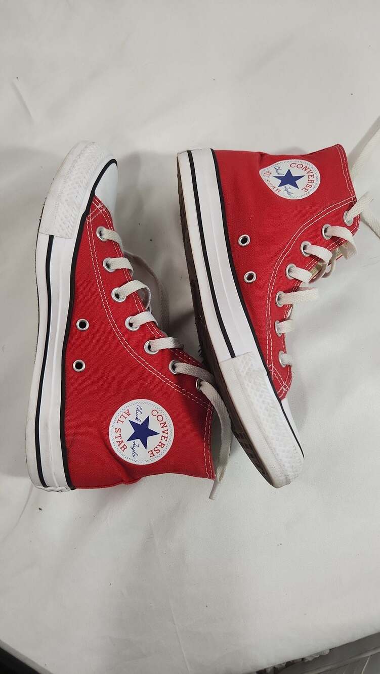 Converse Chuck Taylor All Star High Top Red Sneakers Size Men's 6 Women's 8 - Picture 3 of 7